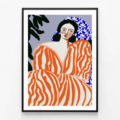 Woman in Striped Suit