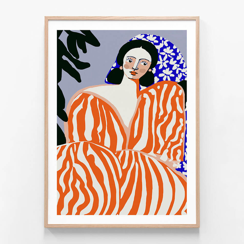 Woman in Striped Suit