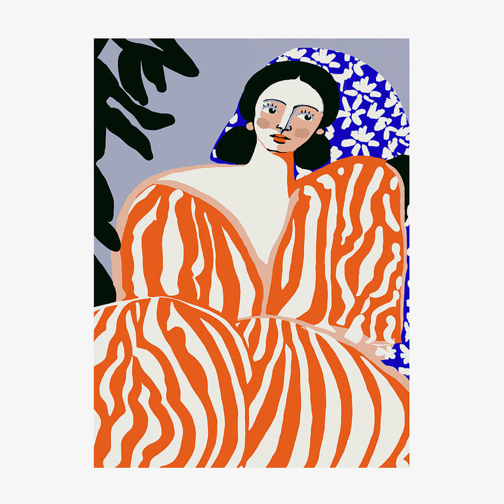 Woman in Striped Suit