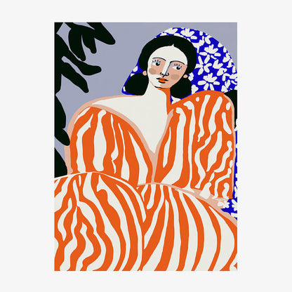 Woman in Striped Suit