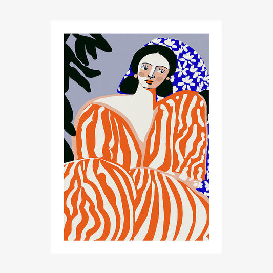Woman in Striped Suit