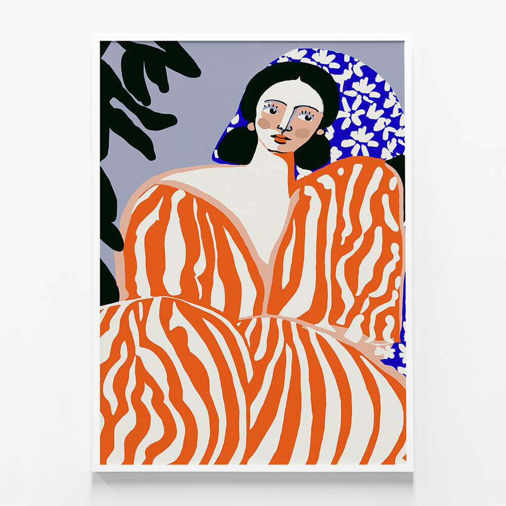 Woman in Striped Suit