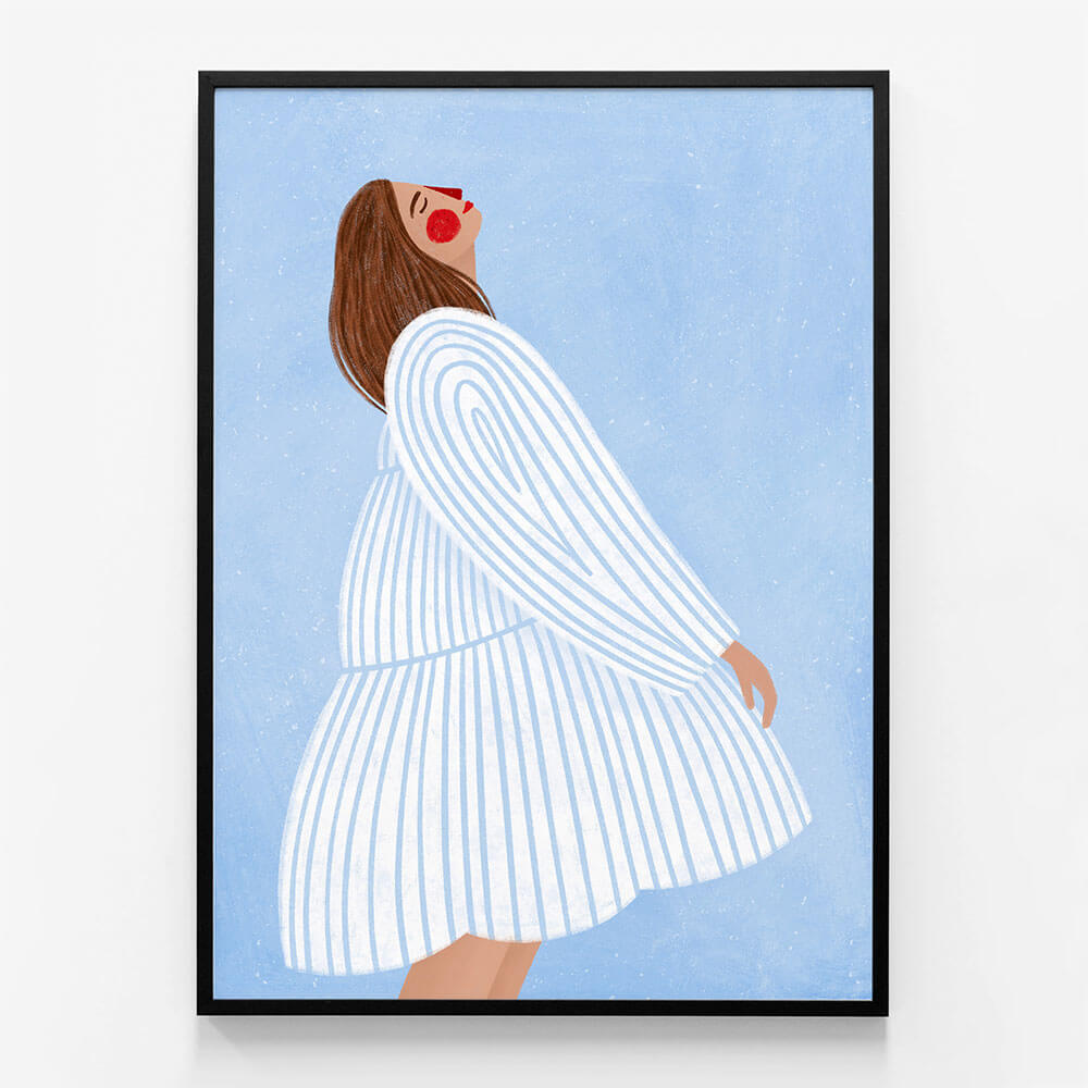 Woman with Blue Stripes