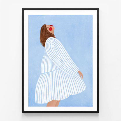Woman with Blue Stripes