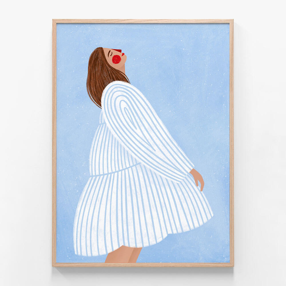 Woman with Blue Stripes