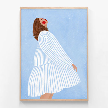 Woman with Blue Stripes