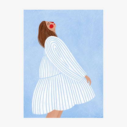 Woman with Blue Stripes