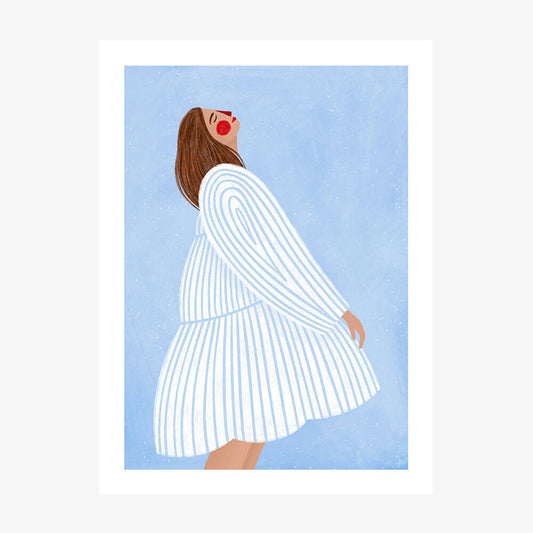 Woman with Blue Stripes