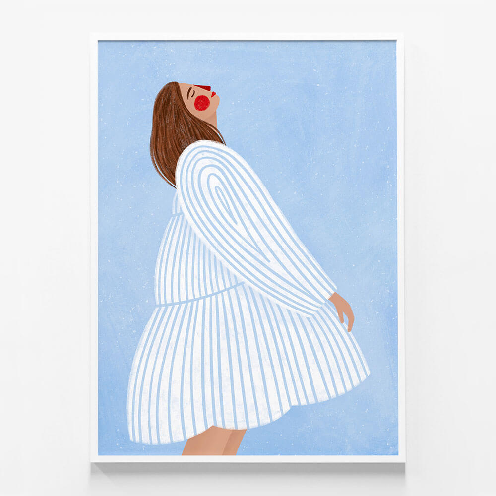 Woman with Blue Stripes