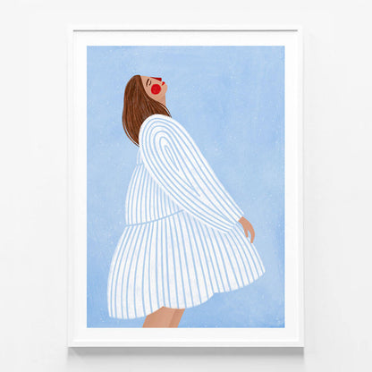 Woman with Blue Stripes