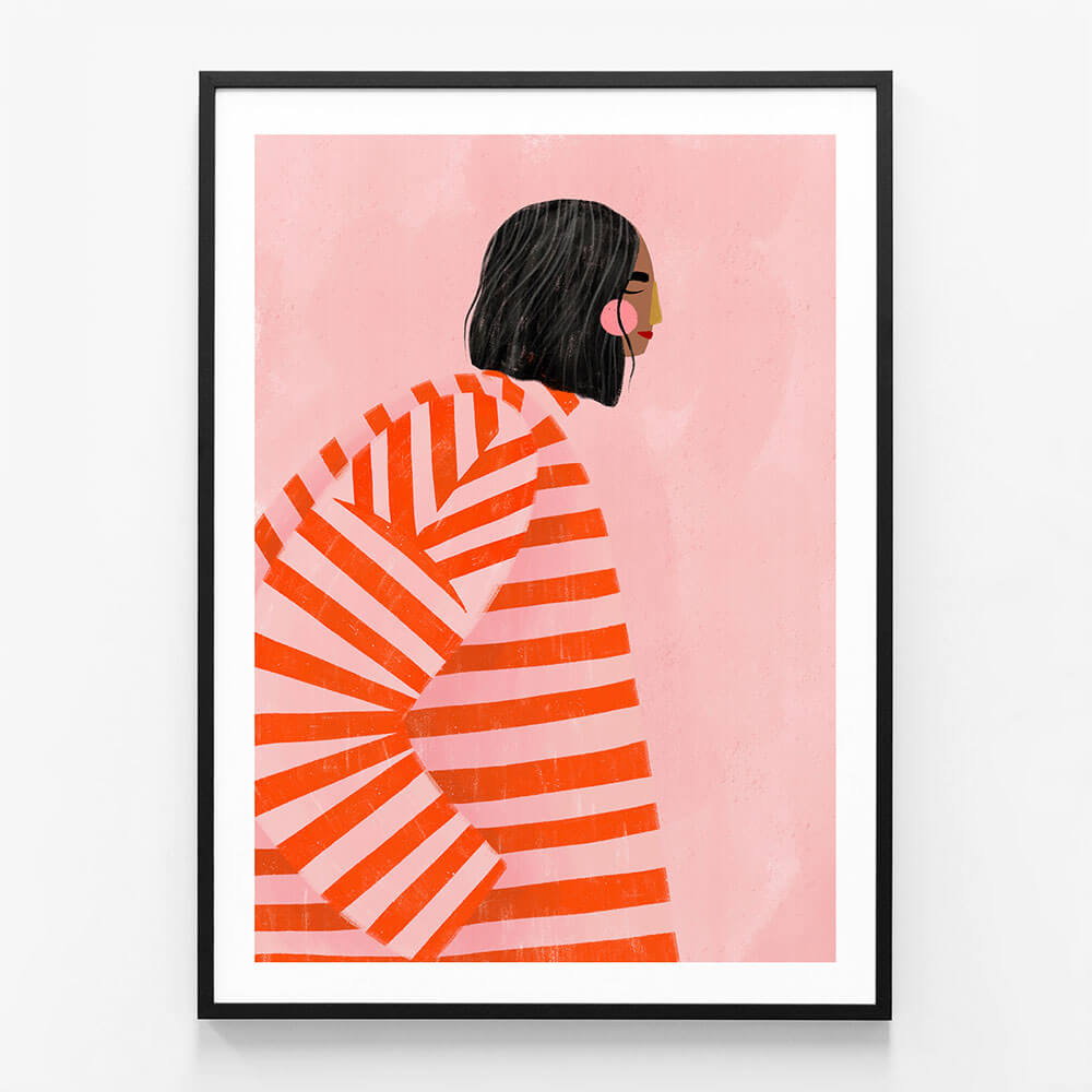Woman with Orange Stripes
