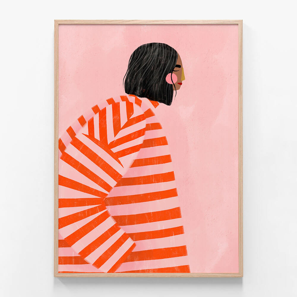 Woman with Orange Stripes