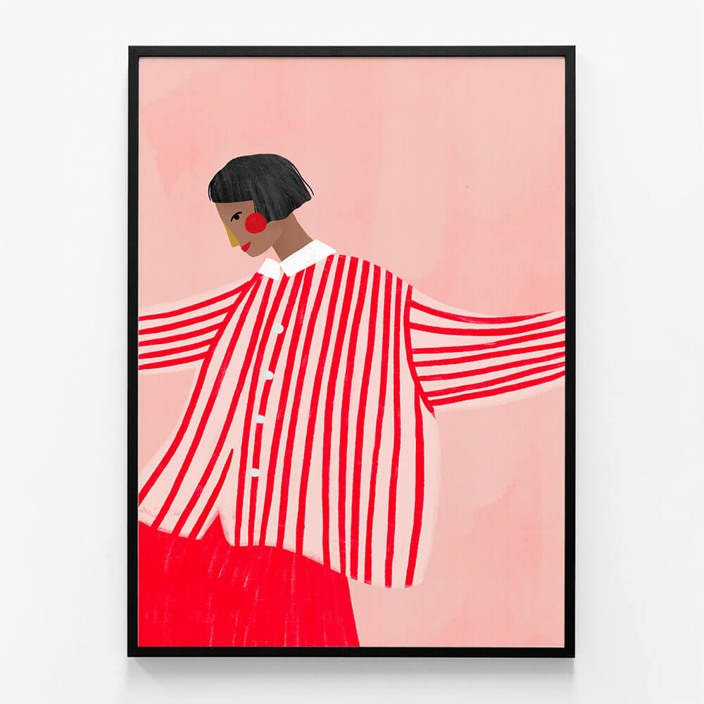 Woman with Red Stripes