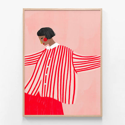 Woman with Red Stripes