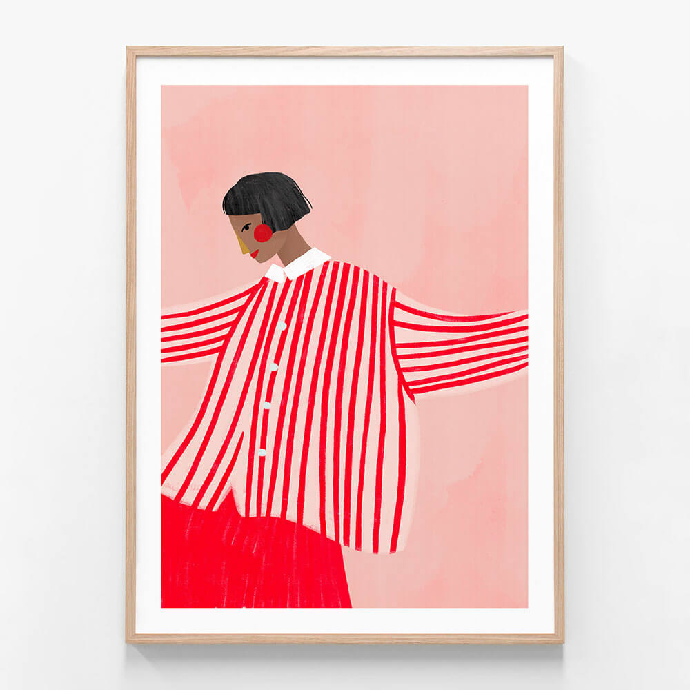 Woman with Red Stripes
