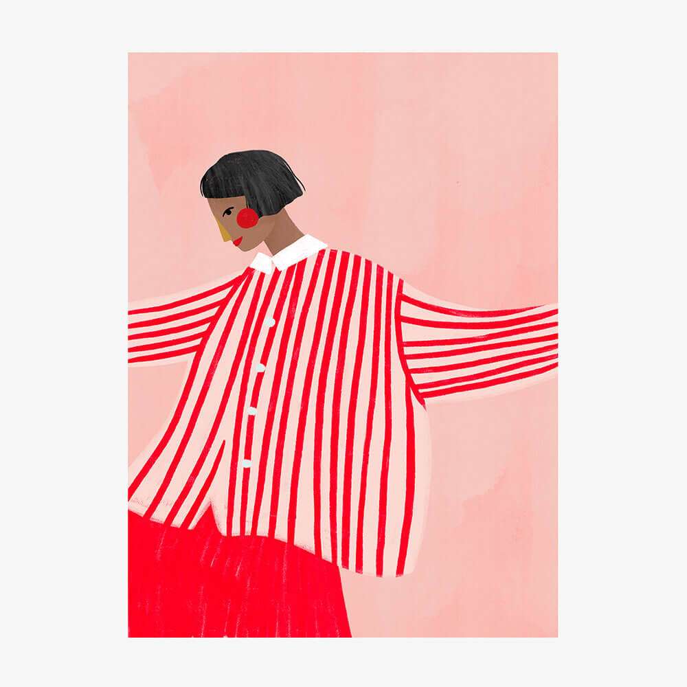 Woman with Red Stripes