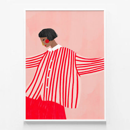 Woman with Red Stripes