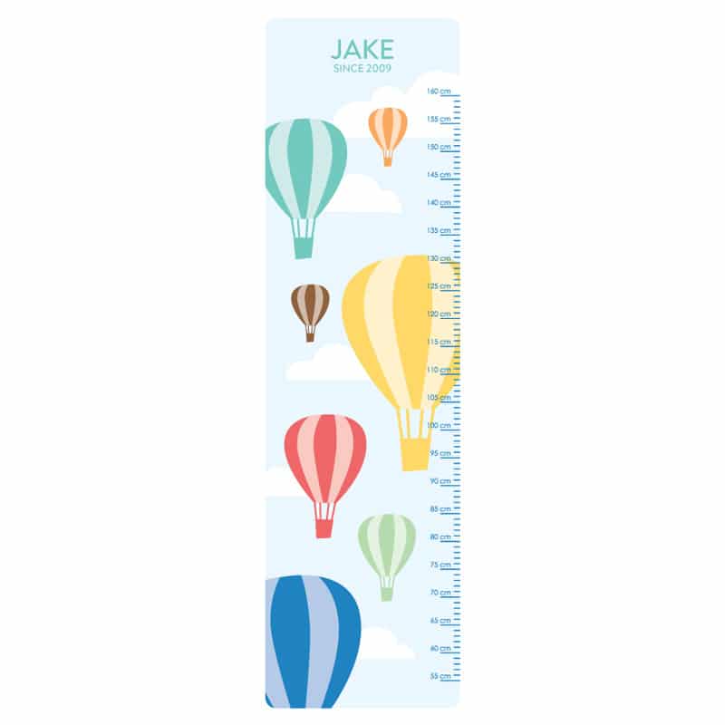 hot air balloon hight chart for boys room hight chart