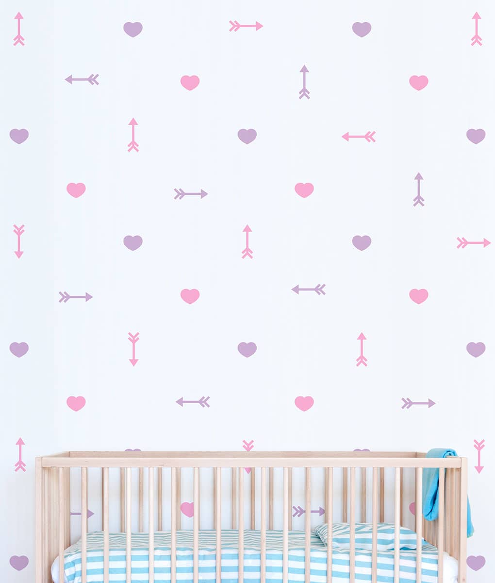 Little Hearts Wall Stickers Removable Home Decoration Wallpaper Decals Girl Room