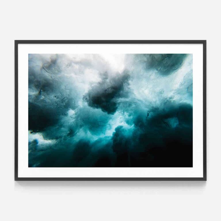 Ocean Storm Framed Print Black