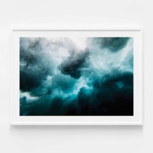 Ocean Storm Framed Print White