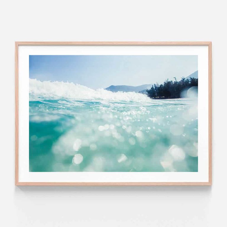 Ocean Luxe Wall Art Print Framed in Oak