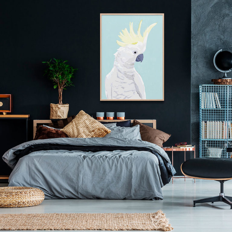 Blue Cockatoo Wall Art Print