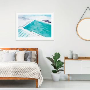 Bondi Beach Framed Print White