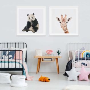 Giraffe Panda Framed Print