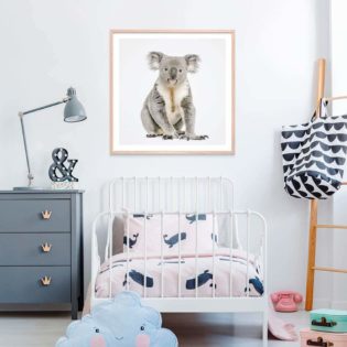 Hello Koala Framed Print Oak