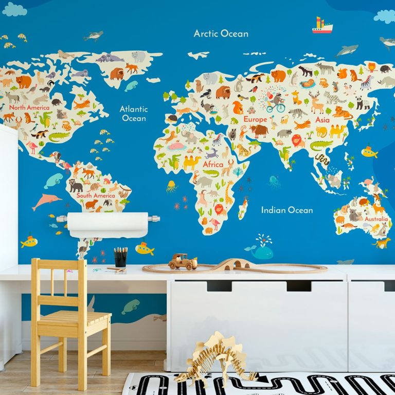 World Map No 11 Wall Mural Print 41 Orchard
