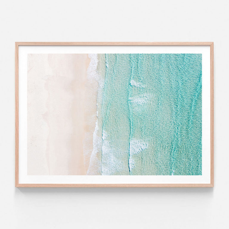 Empty Beach Oak Framed Print
