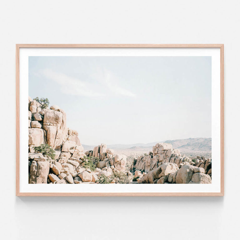 Joshua-Tree-Rocks-Oak-Framed-Print