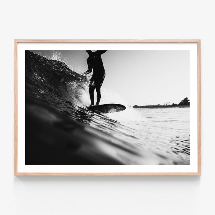 Longboarder-Oak-Framed-Print