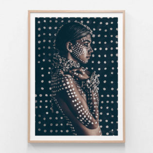 Tribal-Girl-II-Oak-Framed-Print