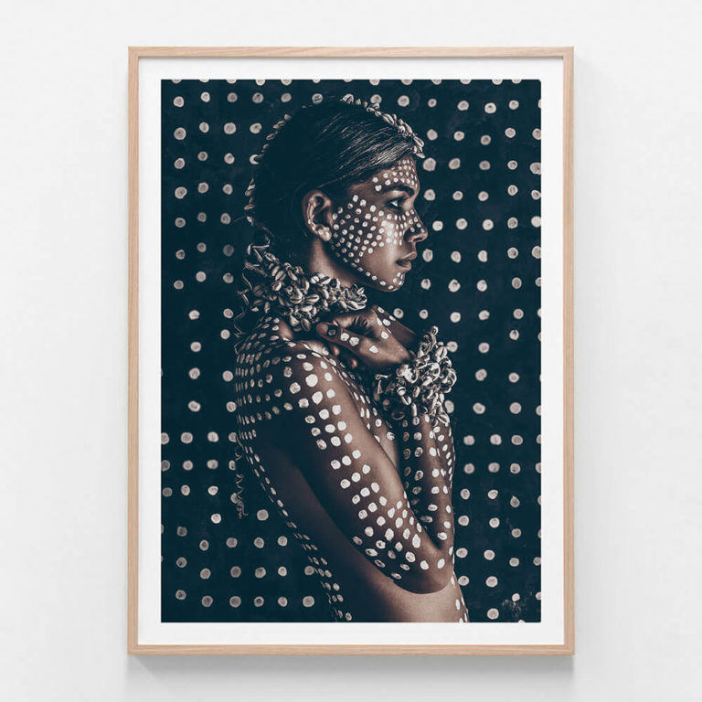 Tribal-Girl-II-Oak-Framed-Print