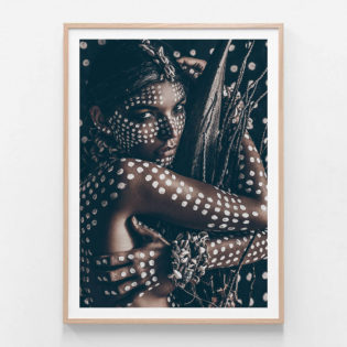 Tribal-Girl-III-Oak-Framed-Print