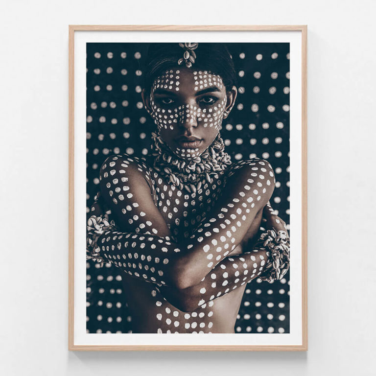 Tribal-Girl-Oak-Framed-Print