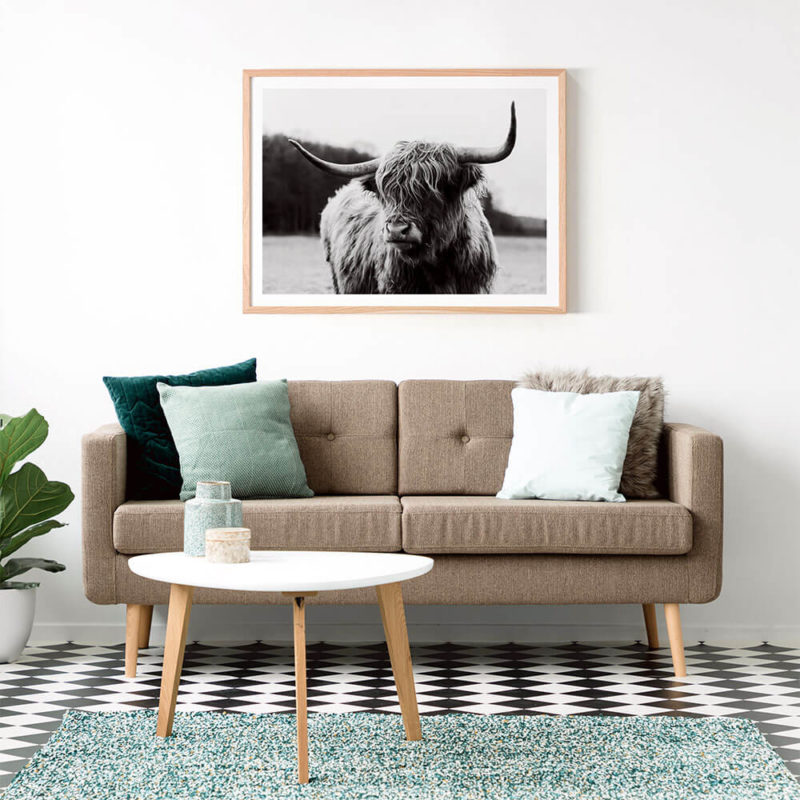 Highland Cow Framed Print or Canvas Wall Art 41 Orchard