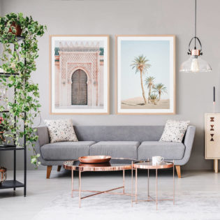 Moroccan-Door-Desert Palms Framed Print Lifestyle