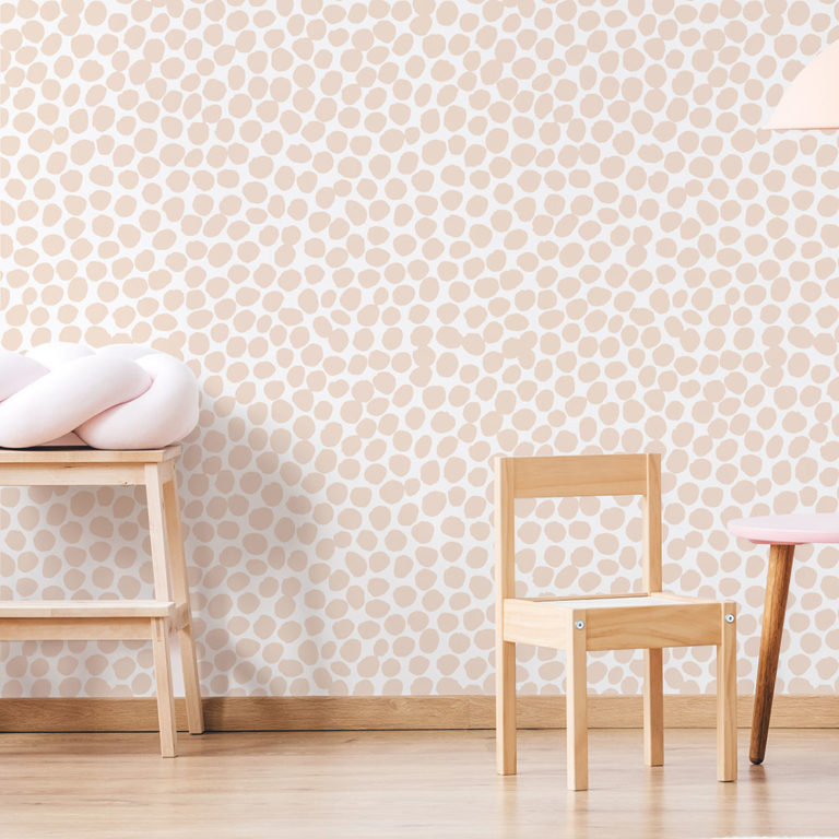 Pebbles Nursery Wallpaper Peach