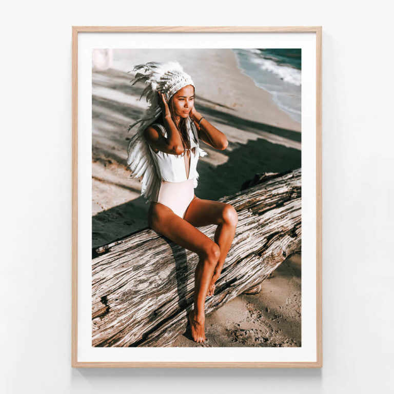 APP849-Beach-Native-Oak-Framed-Print