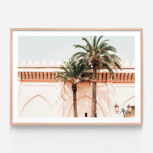 APP874-Palm-Walls-Oak-Framed-Print