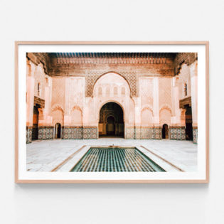 APP875-Madrasa-Courtyard-Oak-Framed-Print