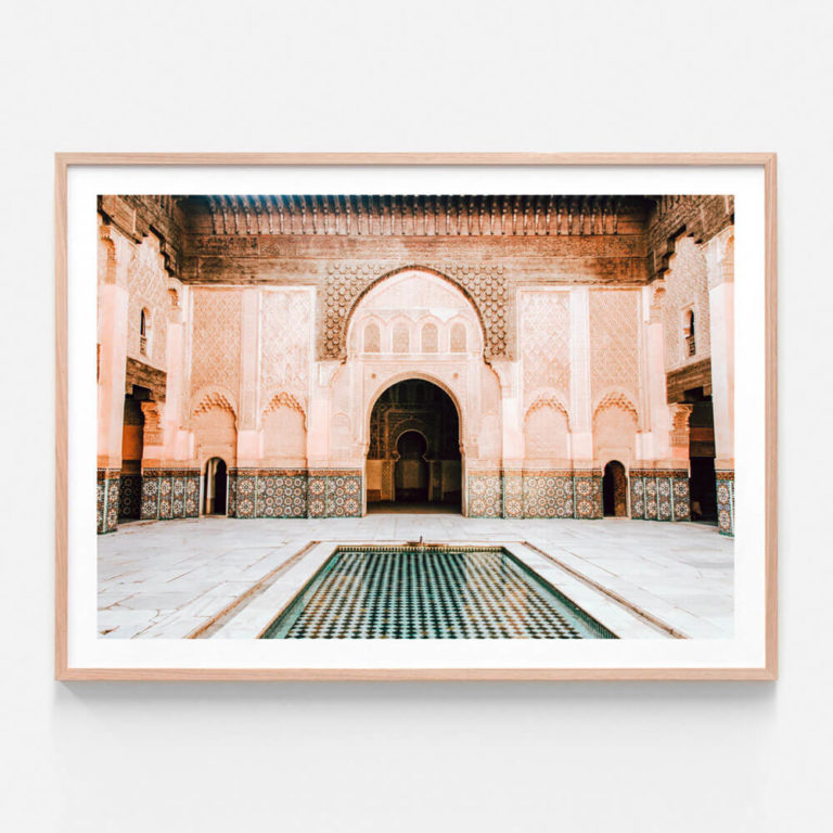 APP875-Madrasa-Courtyard-Oak-Framed-Print