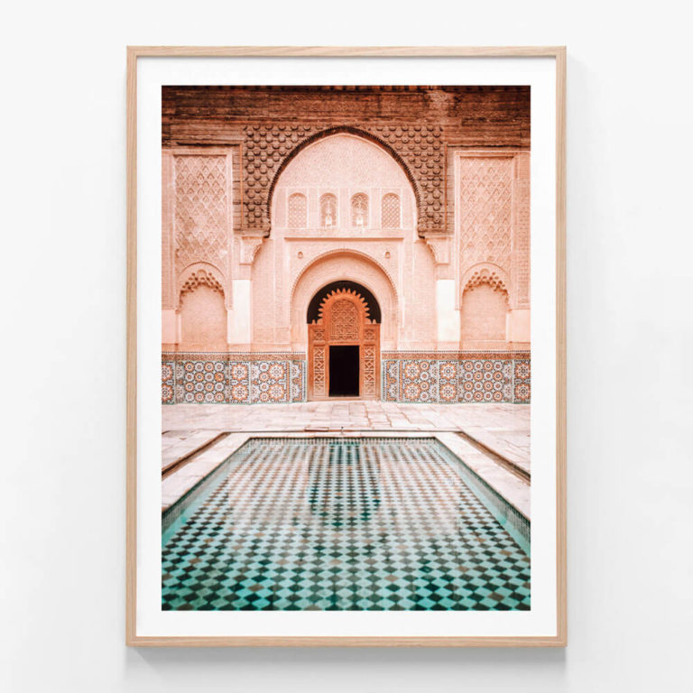 APP879-Moroccan-Pool-Oak-Framed-Print
