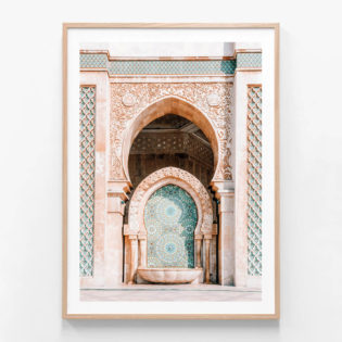 APP881-Moroccan-Fountain-Oak-Framed-Print