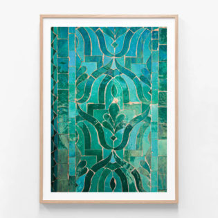 APP882-Moroccan-Tile-Oak-Framed-Print