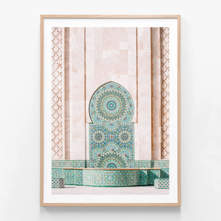 APP885-Fountain-Mosaics-Oak-Framed-Print