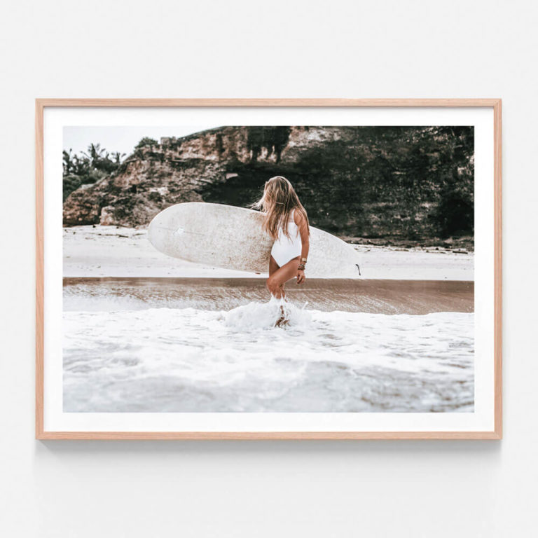 APP973-Ocean-Vibes-Oak-Framed-Print